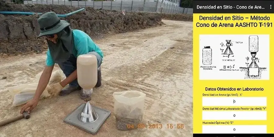 Control de Compactación con Cono de Arena en Obras de Santiago